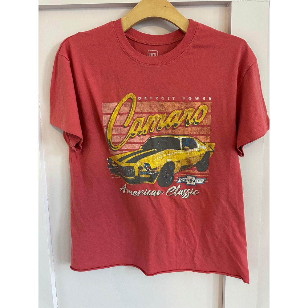 GM Official Licensed Chevrolet Camaro Graphic T-Shirt Red Detroit Power Large